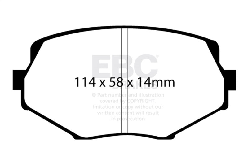 94 - 01 Mazda Miata Greenstuff Front Brake Pads - EBC DP21002 - Brake Pads - Performance - EBC at Garage 56 Engineering