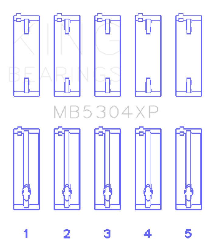 94 - 05 Mazda Miata Main Bearing Set +0.25mm - King MB5304XP0.25 - Bearings - King Engine Bearings at Garage 56 Engineering