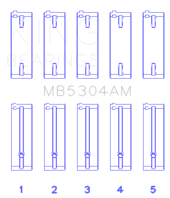 94 - 05 Mazda Miata Main Bearing Set STD - King MB5304AM - Bearings - King Engine Bearings at Garage 56 Engineering