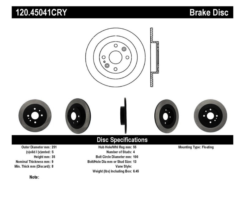 Centric 94 - 05 Mazda Miata MX - 5 (Normal Suspension) Rear Premium Brake Cryo Rotor - Brake Rotors - Drilled - Stoptech at Garage 56 Engineering