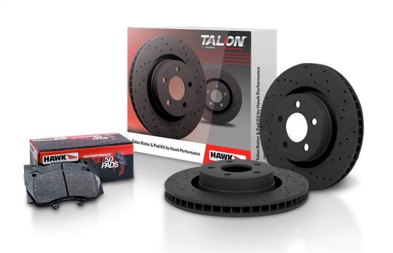 HAWK HPS 5.0 Pads and Talon Drilled & Slotted Front Brake Rotor Set - NC MX - 5 (06 - 15) - Brake Rotors - Slot & Drilled - Hawk Performance at Garage 56 Engineering