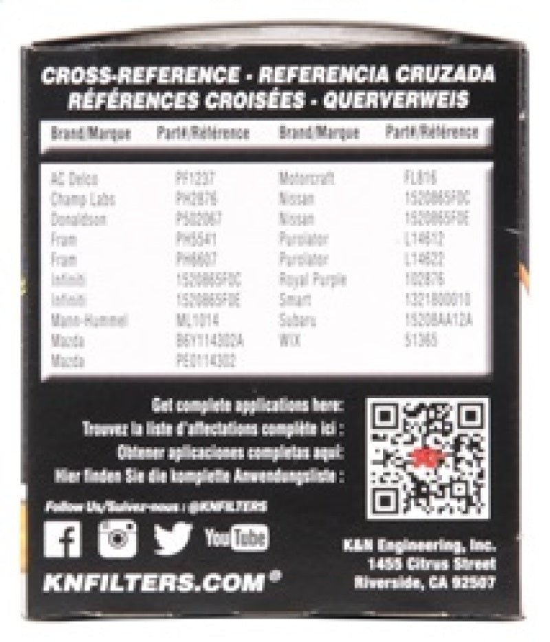 K&N Performance Oil Filter for 1990 - 2005 Mazda Miata (NA/NB) - Oil Filters - K&N Engineering at Garage 56 Engineering