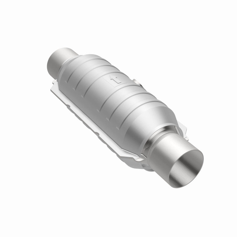 MagnaFlow Universal 2.25 - Inch Inlet/Outlet Center/Center Round Catalytic Converter – 11 - Inch Body x 5.125 - Inch Width x 15 - Inch Overall Length - Catalytic Converter Universal - Magnaflow at Garage 56 Engineering