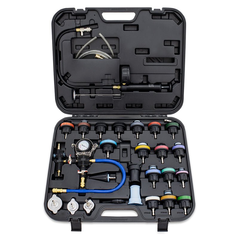 Mishimoto Cooling System Pressure Tester / Vacuum Purge Kit - 28pc - Tools - Mishimoto at Garage 56 Engineering