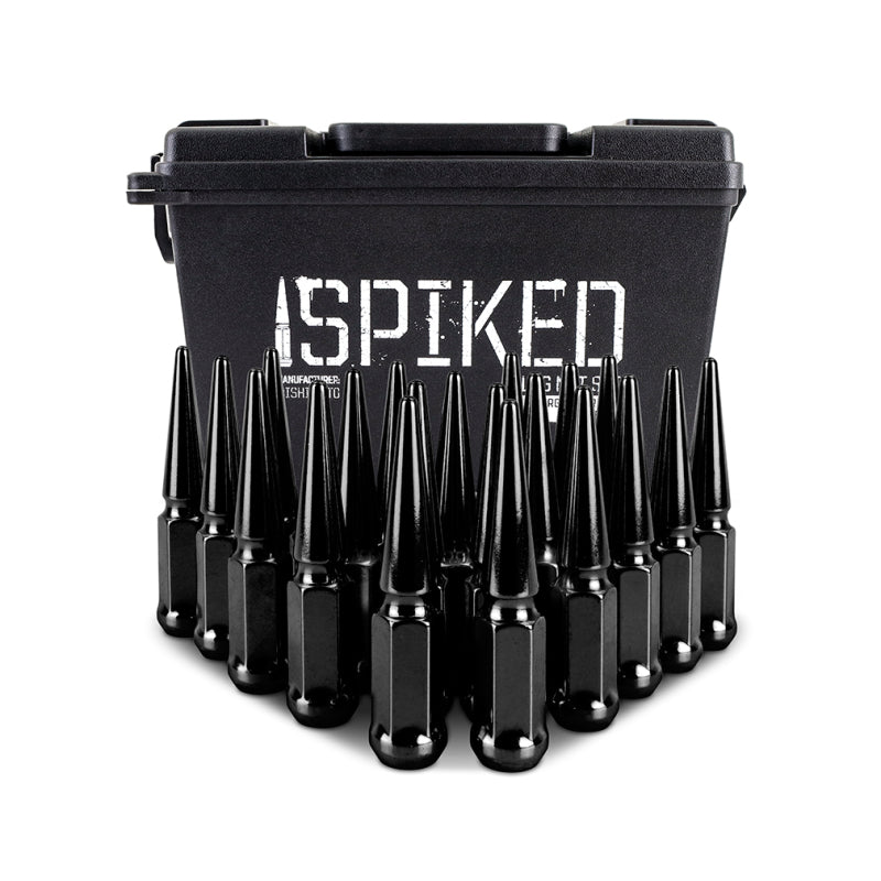 Mishimoto Steel Spiked Lug Nuts M12x1.5 20pc Set - Black - Lug Nuts - Mishimoto at Garage 56 Engineering