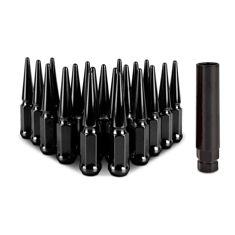 Mishimoto Steel Spiked Lug Nuts M12x1.5 20pc Set - Black - Lug Nuts - Mishimoto at Garage 56 Engineering