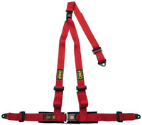 OMP 3 Point Harness - Red - Seat Belts & Harnesses - OMP at Garage 56 Engineering