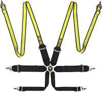 OMP First 3/2 Racing Harness Black Yellow - Seat Belts & Harnesses - OMP at Garage 56 Engineering