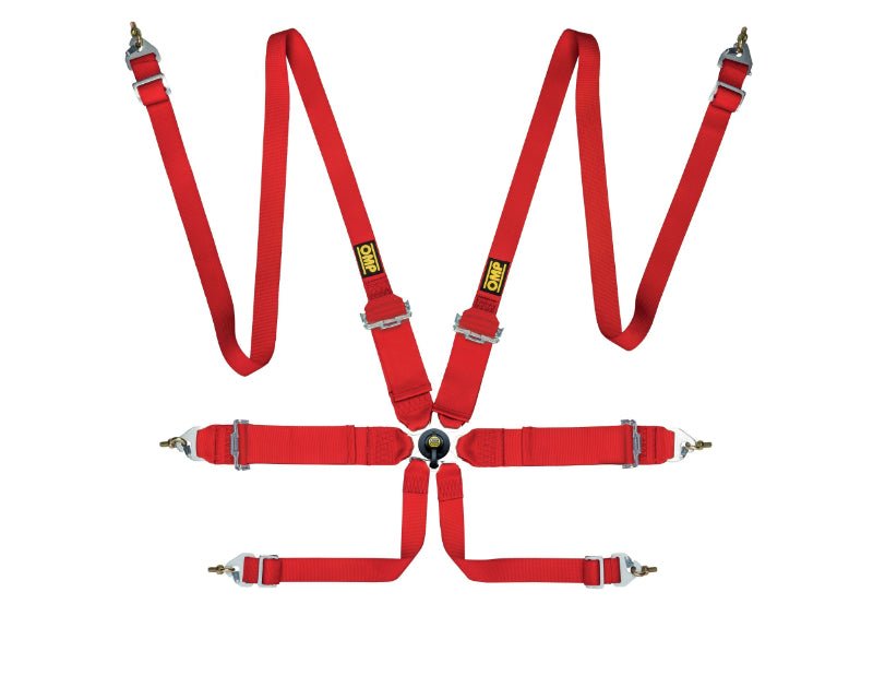 OMP First 3/2 Racing Harness Red - Seat Belts & Harnesses - OMP at Garage 56 Engineering