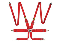 OMP First 3/2 Racing Harness Red - Seat Belts & Harnesses - OMP at Garage 56 Engineering