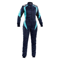 OMP First Elle Overall Navy Blue/Tiffany - Size 46 For Women - (Fia 8856 - 2018) - Racing Suits - OMP at Garage 56 Engineering
