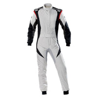OMP First Evo Overall Silver/Black - Size 52 (Fia 8856 - 2018) - Racing Suits - OMP at Garage 56 Engineering