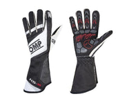 OMP KS - 1R Gloves Black/White/Silver - Size L - Racing Gloves - OMP at Garage 56 Engineering