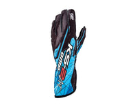 OMP KS - 2 Art Gloves Black/Cyan - Size S - Racing Gloves - OMP at Garage 56 Engineering