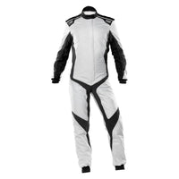 OMP One Evo X Overall Silver/Black - Size 64 (Fia 8856 - 2018) - Racing Suits - OMP at Garage 56 Engineering