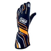 OMP One - S Gloves Navy Blue/Forange - Size S Fia 8556 - 2018 - Racing Gloves - OMP at Garage 56 Engineering