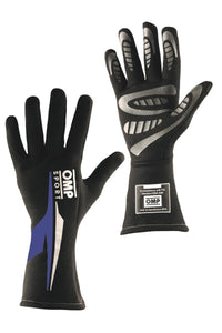 OMP Os 60 Gloves Black/ - Small (Blue) (Fia/Sfi) - Racing Shoes - OMP at Garage 56 Engineering