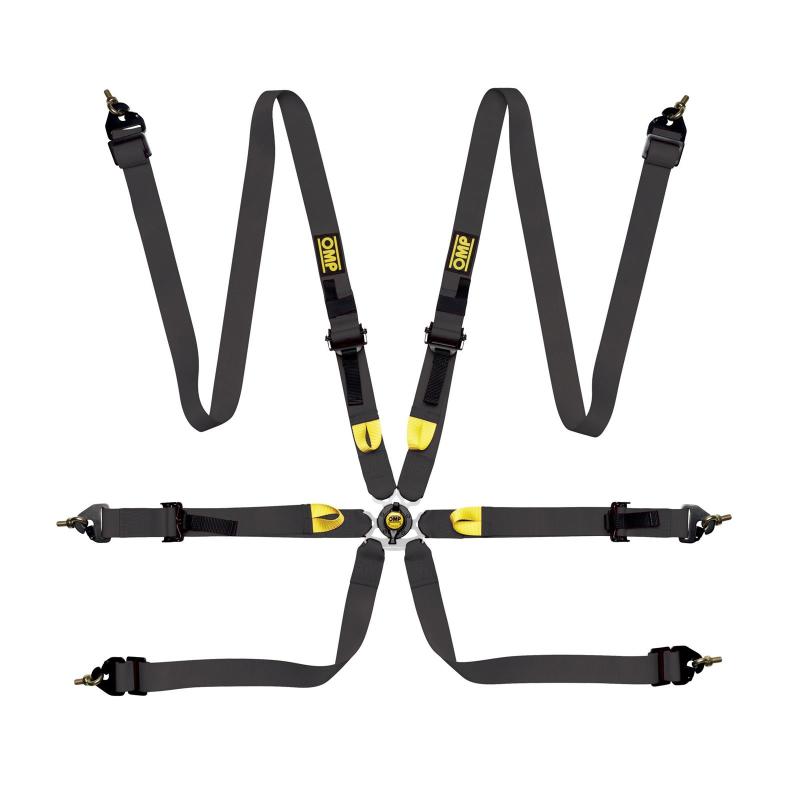 OMP Safety Harness First 2In Black (Fia 8853 - 2016) Pull Up - Steel Adj - Seat Belts & Harnesses - OMP at Garage 56 Engineering
