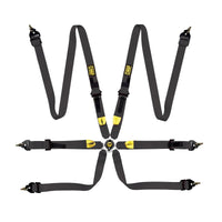 OMP Safety Harness First 2In Black (Fia 8853 - 2016) Pull Up - Steel Adj - Seat Belts & Harnesses - OMP at Garage 56 Engineering