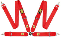 OMP Safety Harness First 3In 4 Points Red Fia 8854/98 - Seat Belts & Harnesses - OMP at Garage 56 Engineering