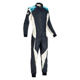 OMP Tecnica Evo Overall My21 Navy/Cyan - Size 46 (Fia 8856 - 2018) - Racing Suits - OMP at Garage 56 Engineering