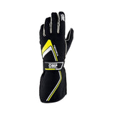 OMP Tecnica Gloves My2021 Black/Yellow - Size L (Fia 8856 - 2018) - Racing Gloves - OMP at Garage 56 Engineering
