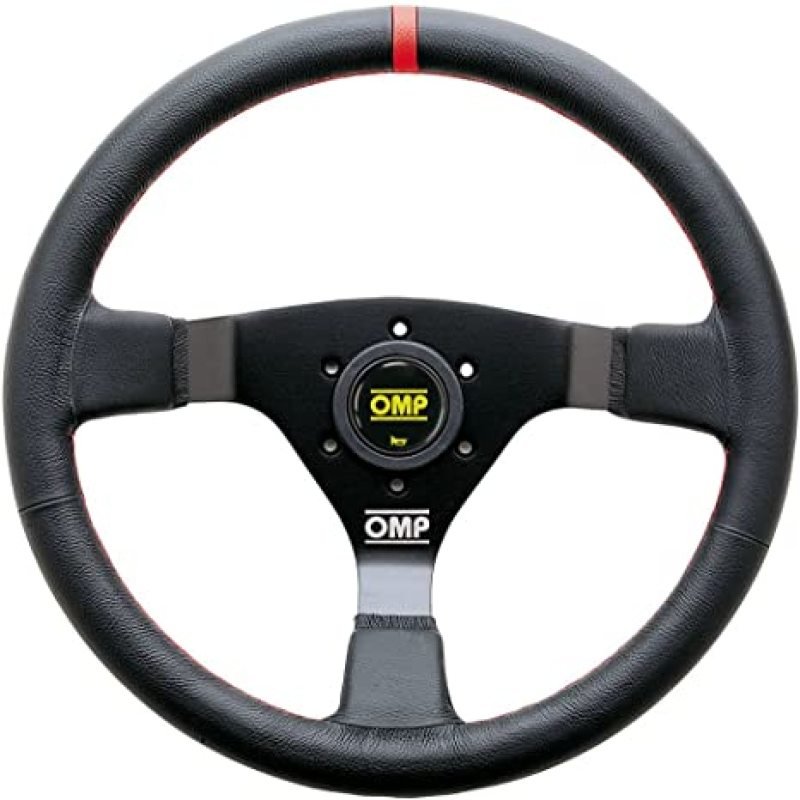 OMP WRC Steering Wheel Black/Red Leather - Steering Wheels - OMP at Garage 56 Engineering