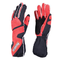 RaceQuip SFI - 5 Red/Black Large Outseam w/ Closure Glove - Racing Gloves - Racequip at Garage 56 Engineering