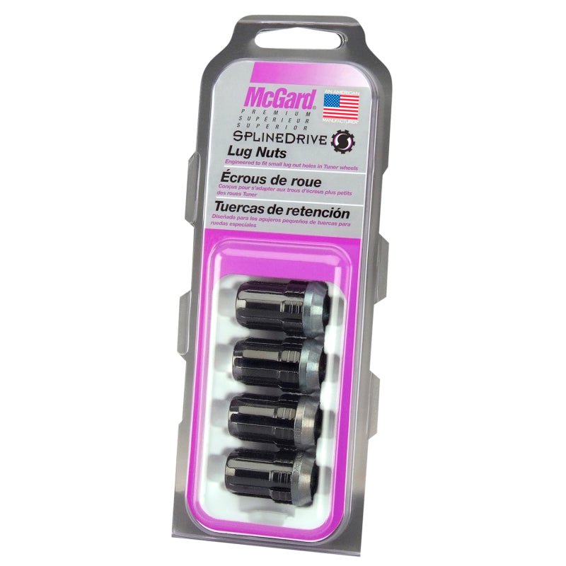 SplineDrive Lug Nut Set – M12x1.5 Black (4 - Pack) - McGard 65357BK - Lug Nuts - McGard at Garage 56 Engineering