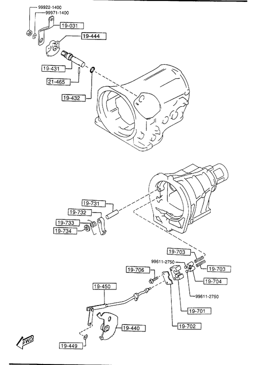 AUTOMATIC TRANSMISSION MANUAL LINKAGE SYSTEM [1995 Miata]