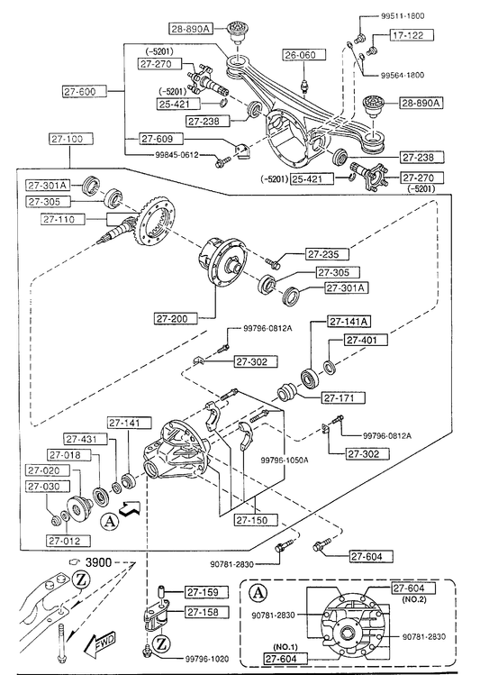 REAR DIFFERENTIALS (LIMITED SLIP DIFF.) [1995 Miata]