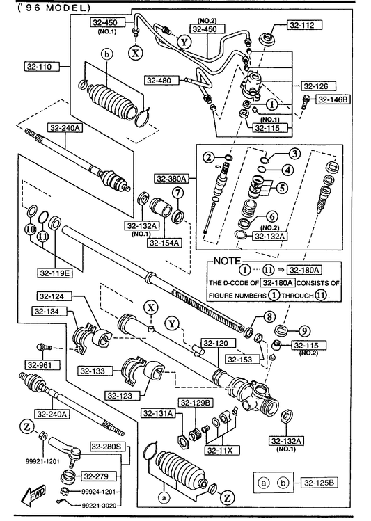 STEERING GEAR (W/POWER STEERING) [1995 Miata]