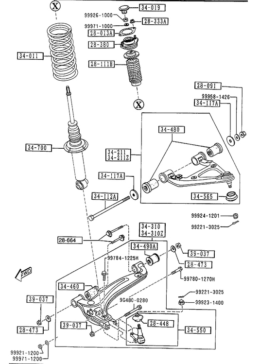 FRONT SUSPENSION MECHANISMS [1995 Miata]