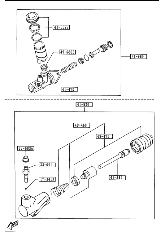 MANUAL TRANSMISSION CLUTCH RELEASE & MASTER CYLINDERS [1995 Miata]