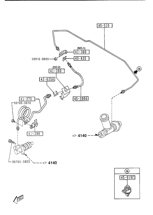 MANUAL TRANSMISSION CLUTCH PIPINGS [1995 Miata]