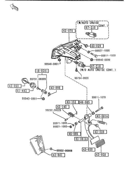 AUTOMATIC TRANSMISSION BRAKE PEDAL [1995 Miata]