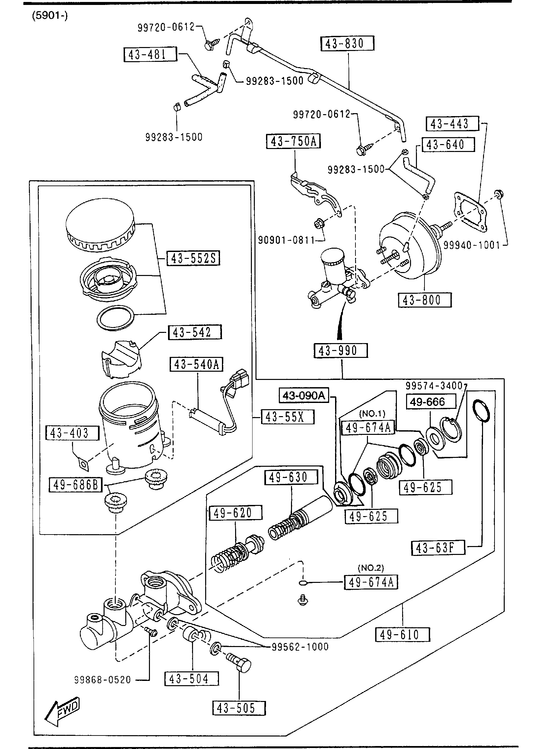BRAKE MASTER CYLINDER & POWER BRAKE (W/ANTI LOCK BRAKE SYSTEM) [1995 Miata]