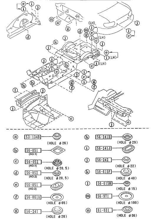 FLOOR ATTACHMENTS (HOLE COVERS) [1996 Miata]