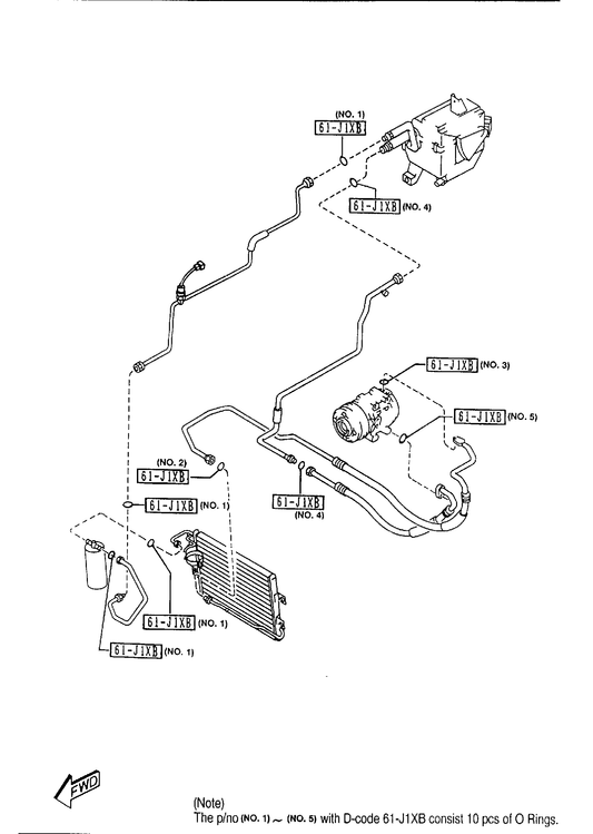 AIR CONDITIONING COOLING PIPE O-RING [1995 Miata]