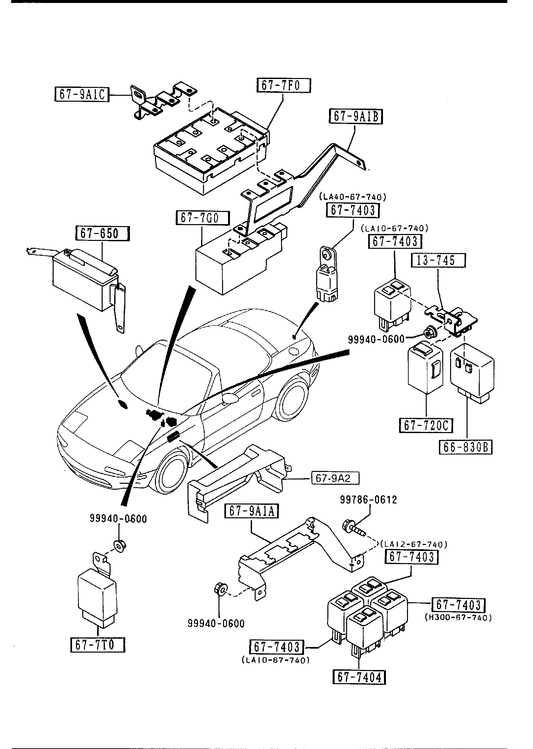 BODY RELAYS & UNIT [1992 MIATA] - Garage 56 Engineering