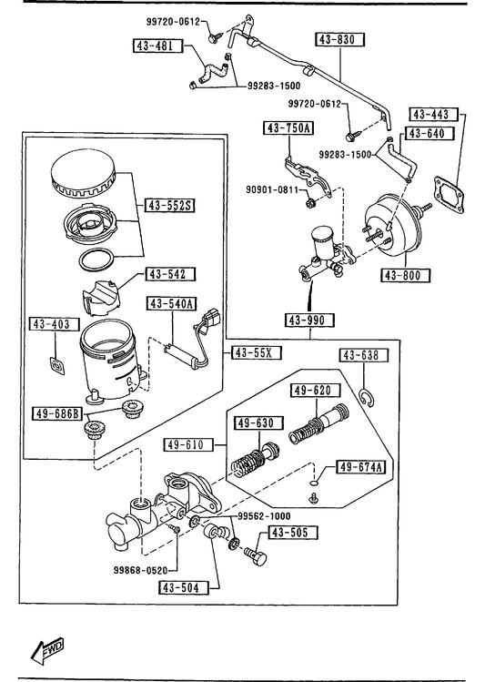 BRAKE MASTER CYLINDER & POWER BRAKE (W/O ANTI LOCK BRAKE SYSTEM) [1993 MIATA] - Garage 56 Engineering