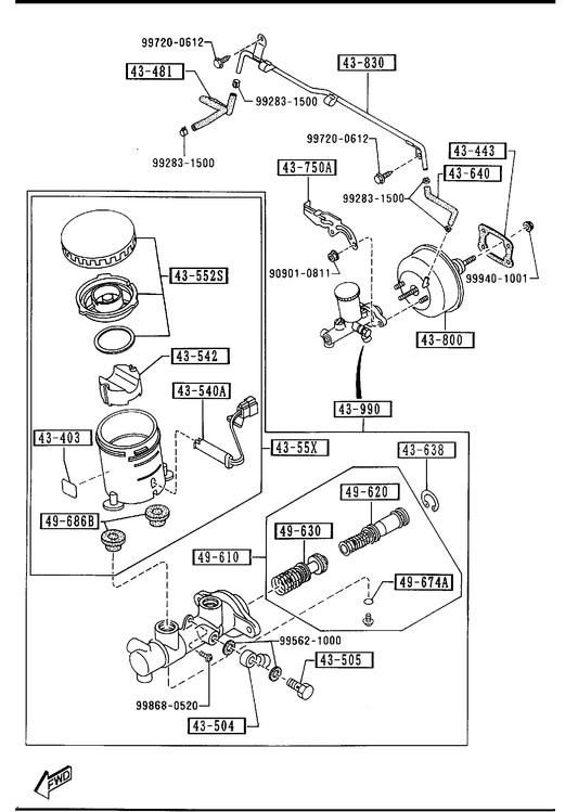 BRAKE MASTER CYLINDER & POWER BRAKE (W/O ANTI LOCK BRAKE SYSTEM) [1994 Miata] - Garage 56 Engineering