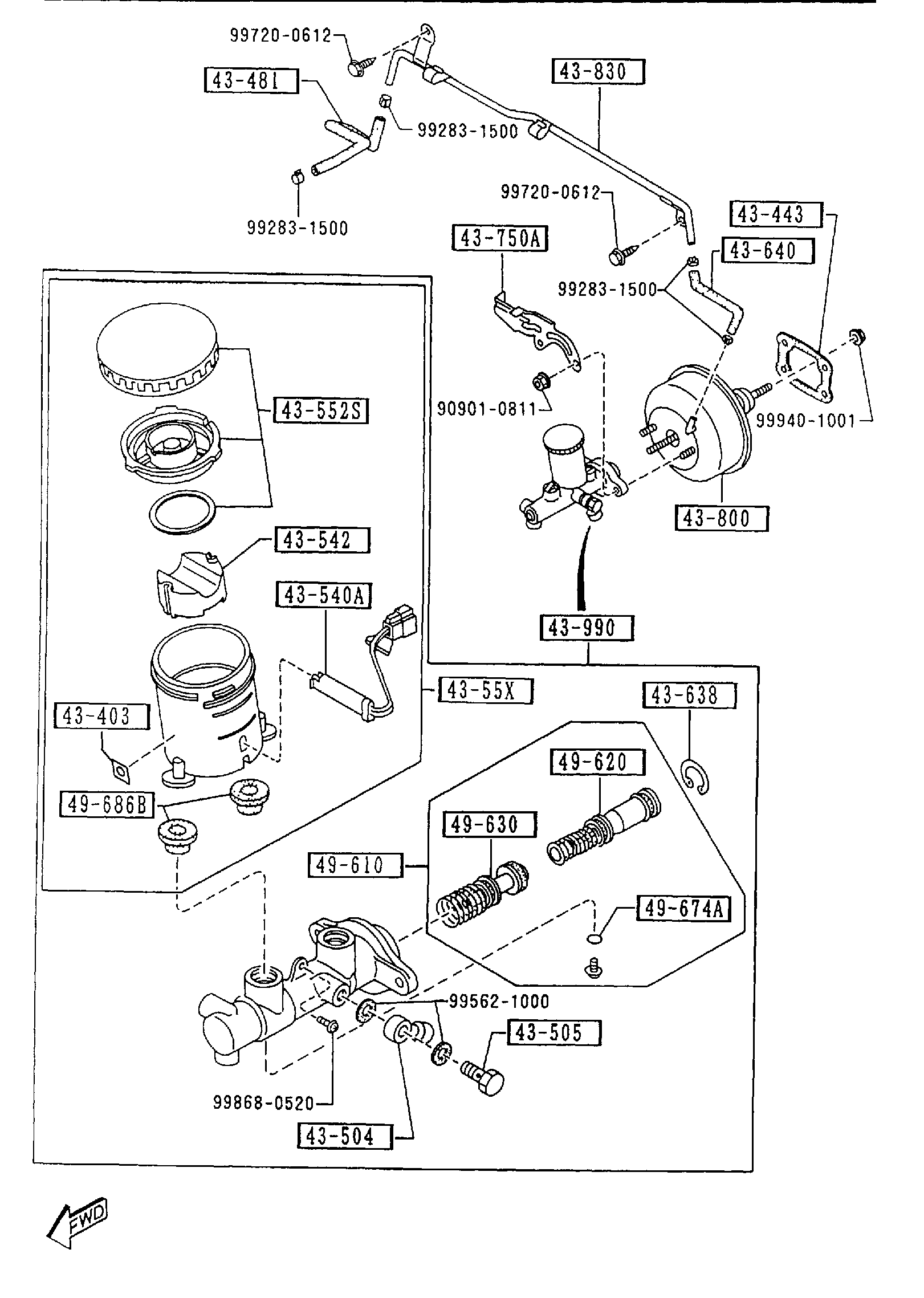 BRAKE MASTER CYLINDER & POWER BRAKE (W/O ANTILOCK BRAKE) [1995 Miata] - Garage 56 Engineering