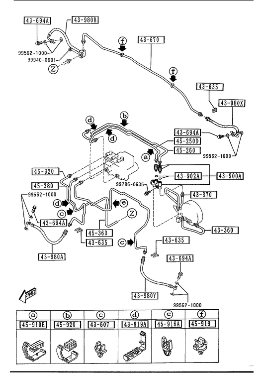 BRAKE PIPINGS (ANTI LOCK BRAKE SYSTEM) [1994 Miata] - Garage 56 Engineering