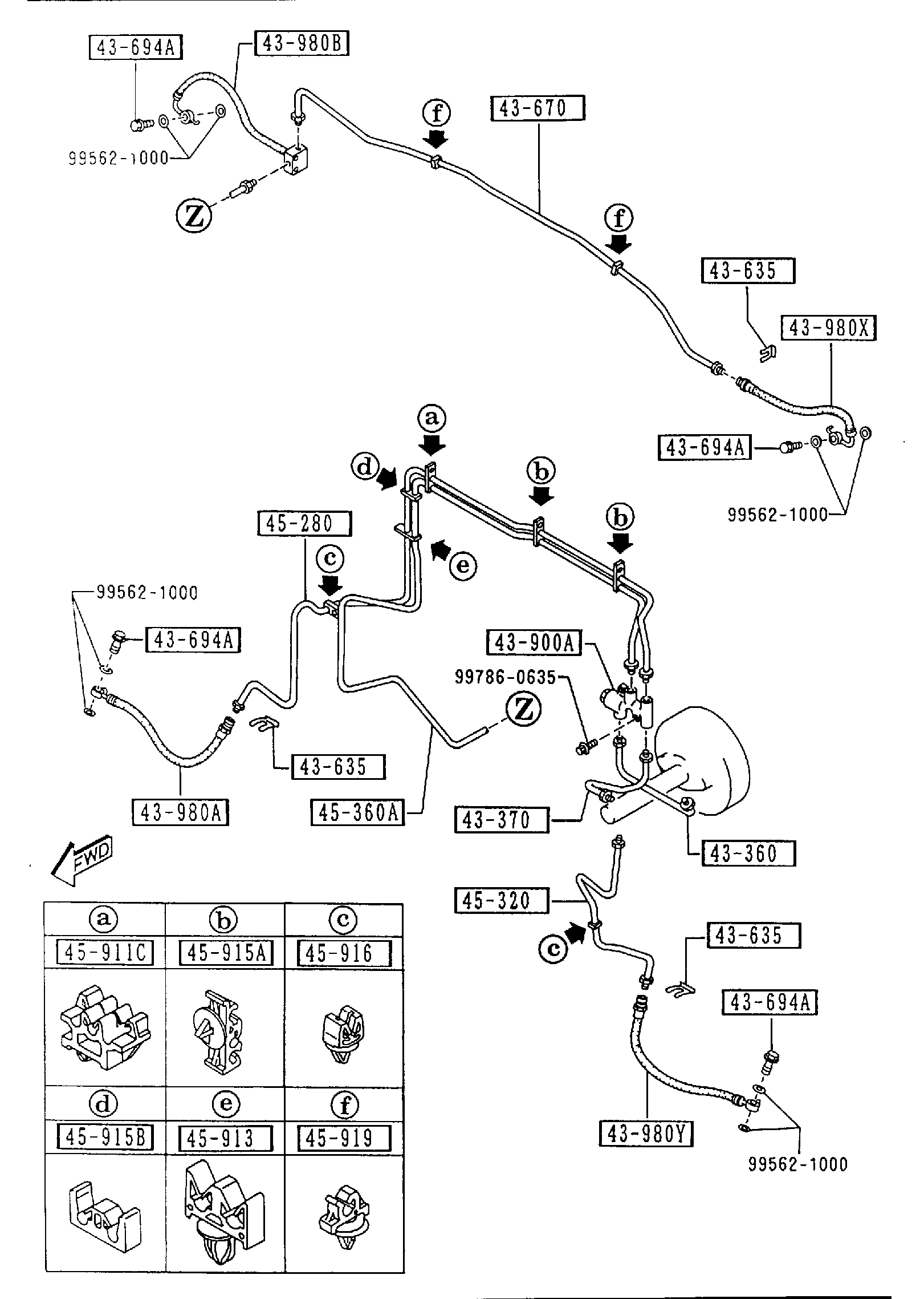 BRAKE PIPINGS (W/O ANTI LOCK BRAKE SYSTEM) [1996 Miata] - Garage 56 Engineering