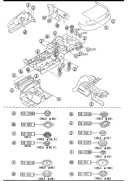 FLOOR ATTACHMENTS (HOLE COVERS) [1994 Miata] - Garage 56 Engineering