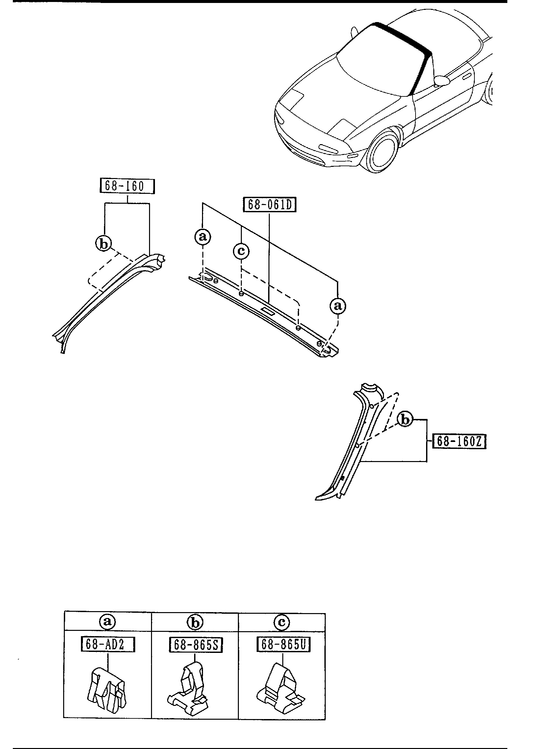FRONT HEADER TRIM & PILLAR TRIMS [1994 Miata] - Garage 56 Engineering