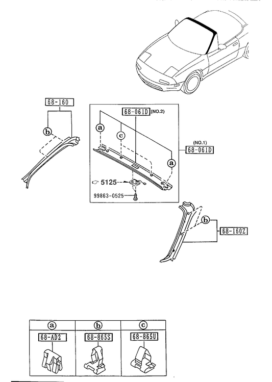 FRONT HEADER TRIM & PILLAR TRIMS [1995 Miata] - Garage 56 Engineering
