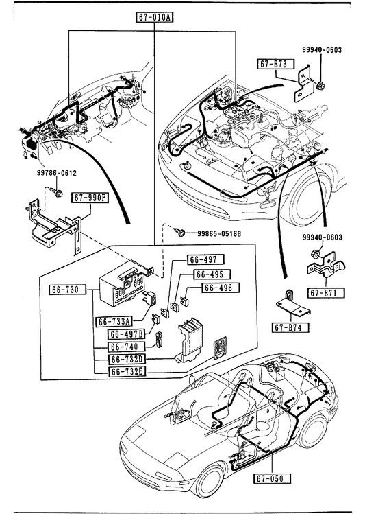 FRONT & REAR WIRING HARNESSES [1990 Miata] - Garage 56 Engineering