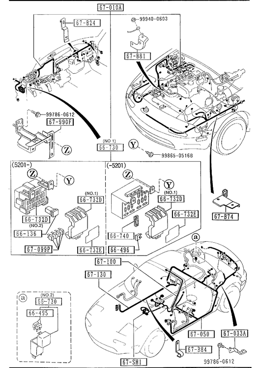 FRONT & REAR WIRING HARNESSES [1995 Miata] - Garage 56 Engineering